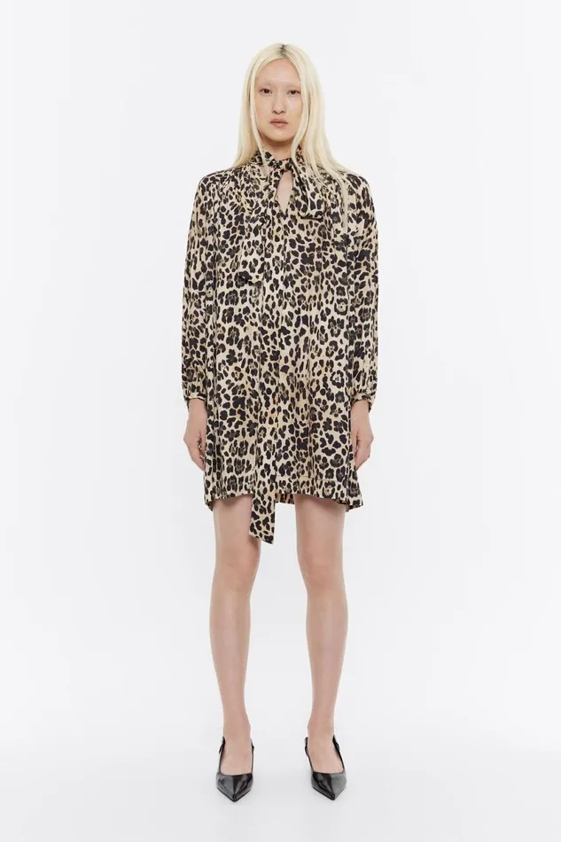 Beige Leopard Maxi Bow Dress Leopard Beige Women Bimba Y Lola Dresses And Jumpsuits