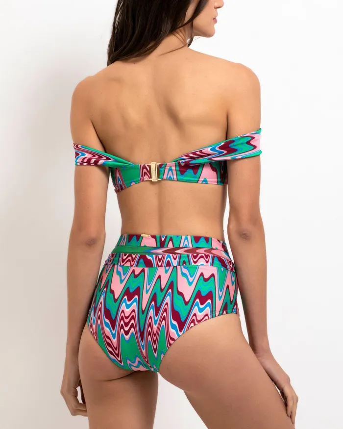 Bikinis Women PatBO Wave OfftheShoulder Bikini Top FINAL SALE