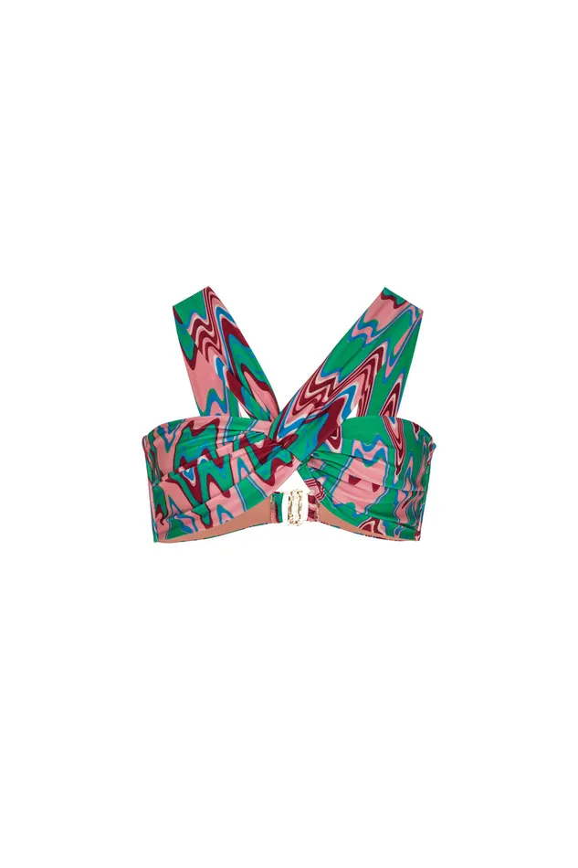 Bikinis Women PatBO Wave OfftheShoulder Bikini Top FINAL SALE