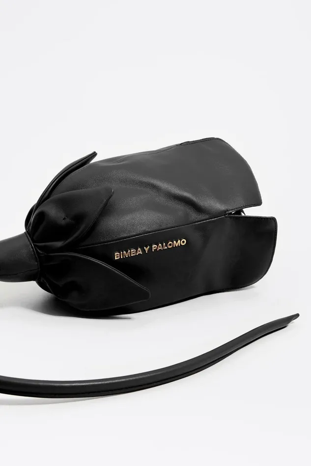 Black Leather Rose Bag Black Women Bimba Y Lola Handbags Black Leather Rose Bag Black Women Bimba Y Lola Handbags