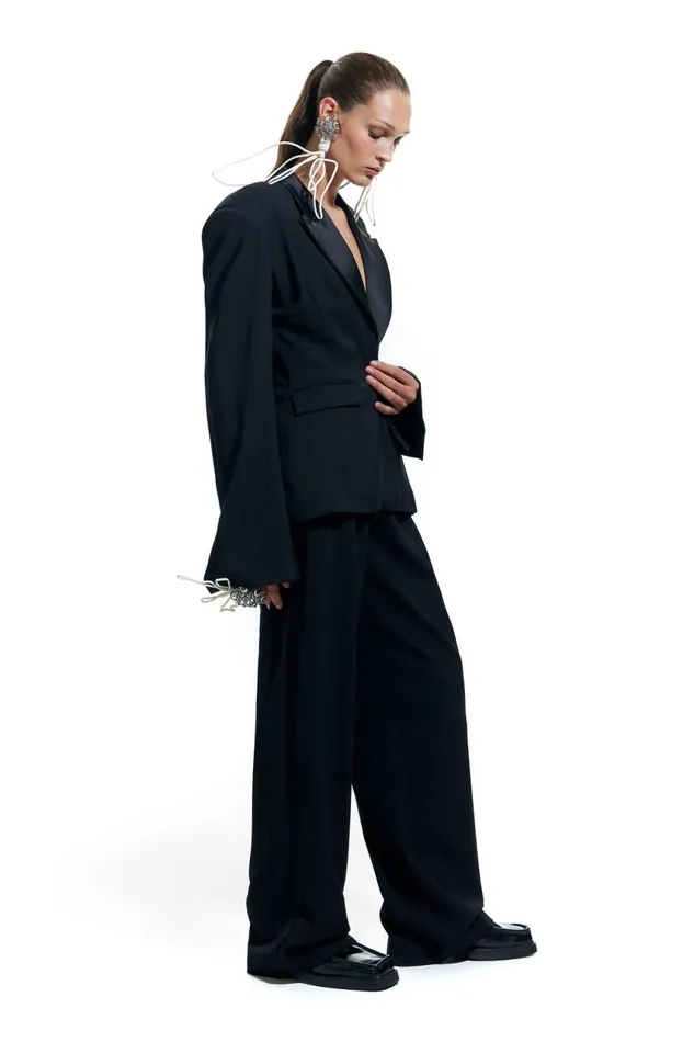 Black Maxi Pleat Trousers Black Women Bimba Y Lola Bimba Y Palomo Black Maxi Pleat Trousers Black Women Bimba Y Lola Bimba Y Palomo