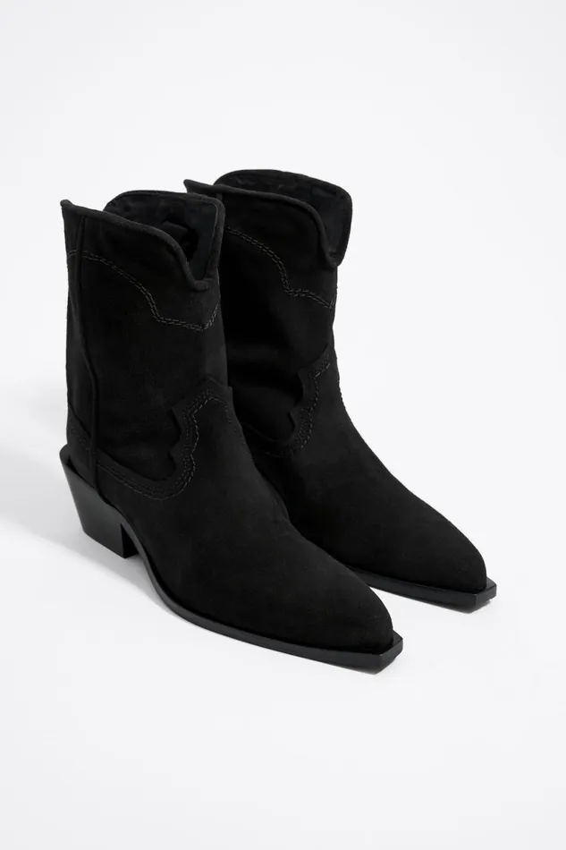 Black Split Leather Cowboy Ankle Boot Black Women Bimba Y Lola Ankle Boots And Boots Black Split Leather Cowboy Ankle Boot Black Women Bimba Y Lola Ankle Boots And Boots