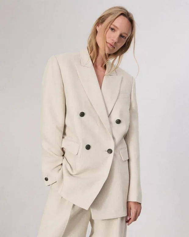 Blazers and Vests Women Rag and Bone Emile Suiting Blazer Oatmeal