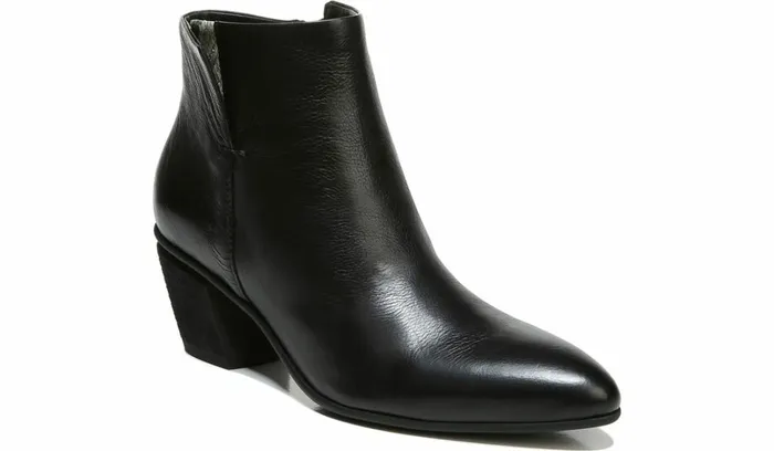Booties Women Franco Sarto Sarto Kinga Block Heel Bootie Black Leather