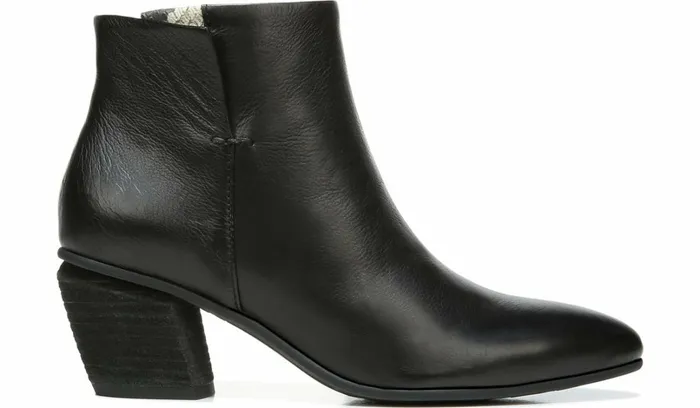 Booties Women Franco Sarto Sarto Kinga Block Heel Bootie Black Leather