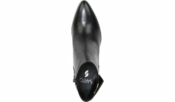 Booties Women Franco Sarto Sarto Kinga Block Heel Bootie Black Leather