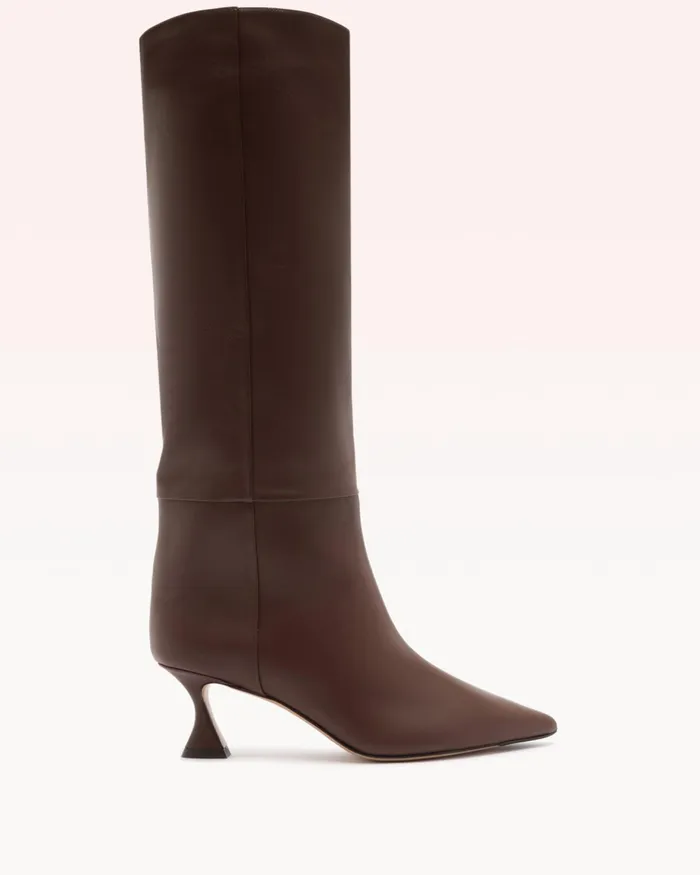 Boots Women Alexandre Birman Brena Tall Boot 8211 Luxury Leather Boots 8211 Brown KneeHigh Boots Alexandre Birman Rich Brown