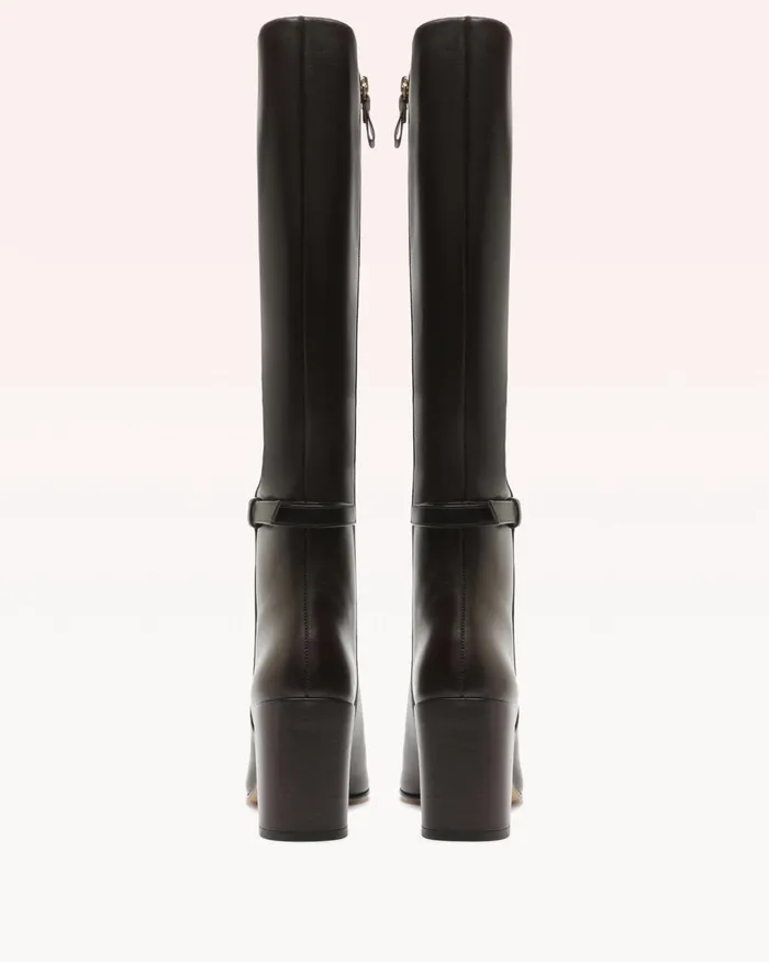Boots Women Alexandre Birman Candance Tall Boot 8211 Luxury Leather Boots 8211 Brown KneeHigh Boots Alexandre Birman Dark Brown
