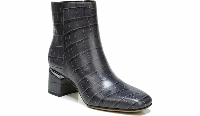 Boots Women Franco Sarto Franco Marquee Bootie Grey Croco Print Leather