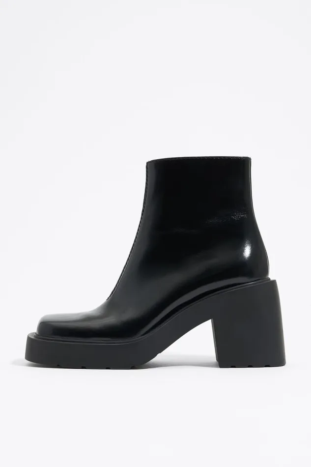 Bottine Talon Cuir Noire Black Women Bimba Y Lola Ankle Boots And Boots