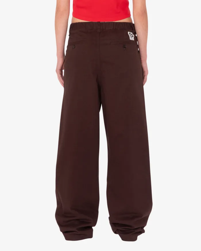 BOTTOMS Women OBEY Clothing RUTH PLEATED PANT Java Brown
