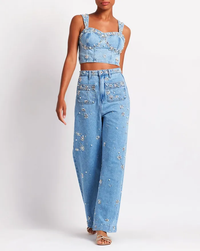 Bottoms Women PatBO HandBeaded Jeans