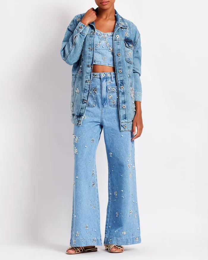 Bottoms Women PatBO HandBeaded Jeans