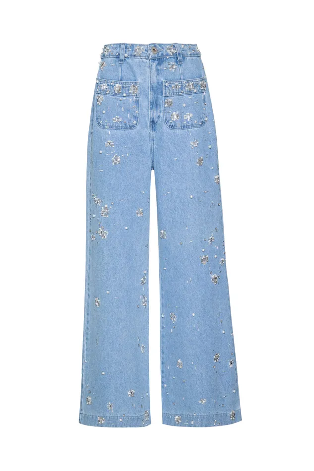 Bottoms Women PatBO HandBeaded Jeans