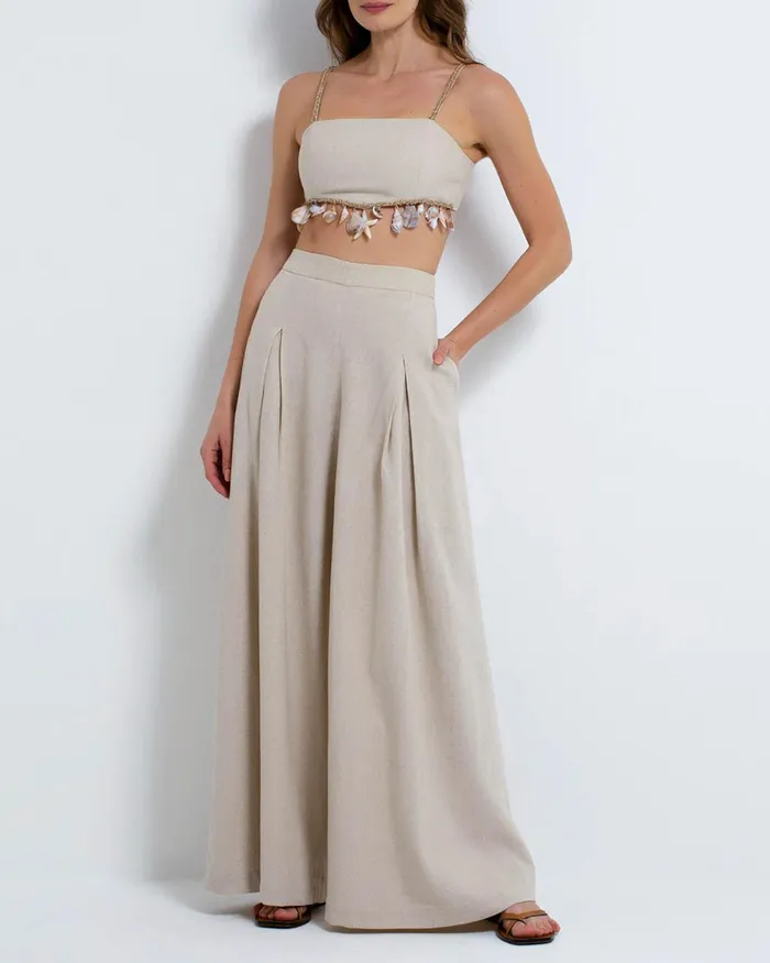 Bottoms Women PatBO Wide Leg Linen Pants FINAL SALE