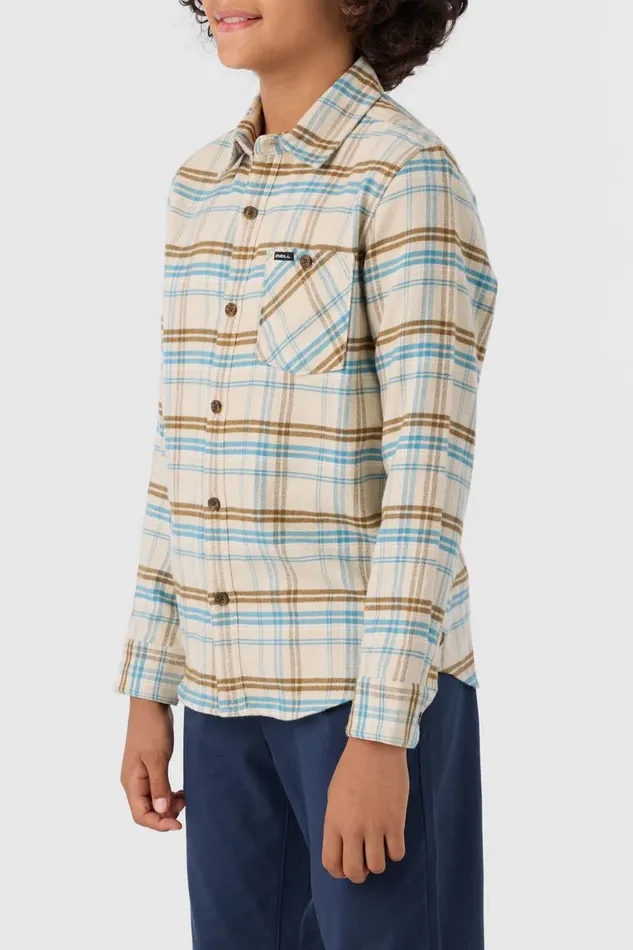BOY039S REDMOND PLAID LONG SLEEVE SHIRT Lt Khaki Kids O039NEILL Boy039S Clothing