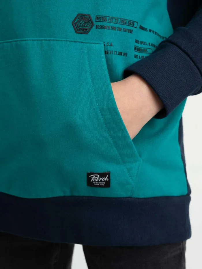 Boys Knits and Sweats Petrol Industries Colourblock Hoodie Midnight Navy