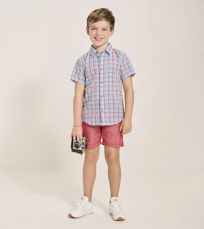 Boys Scuba Check Button Down Shirt Hatley