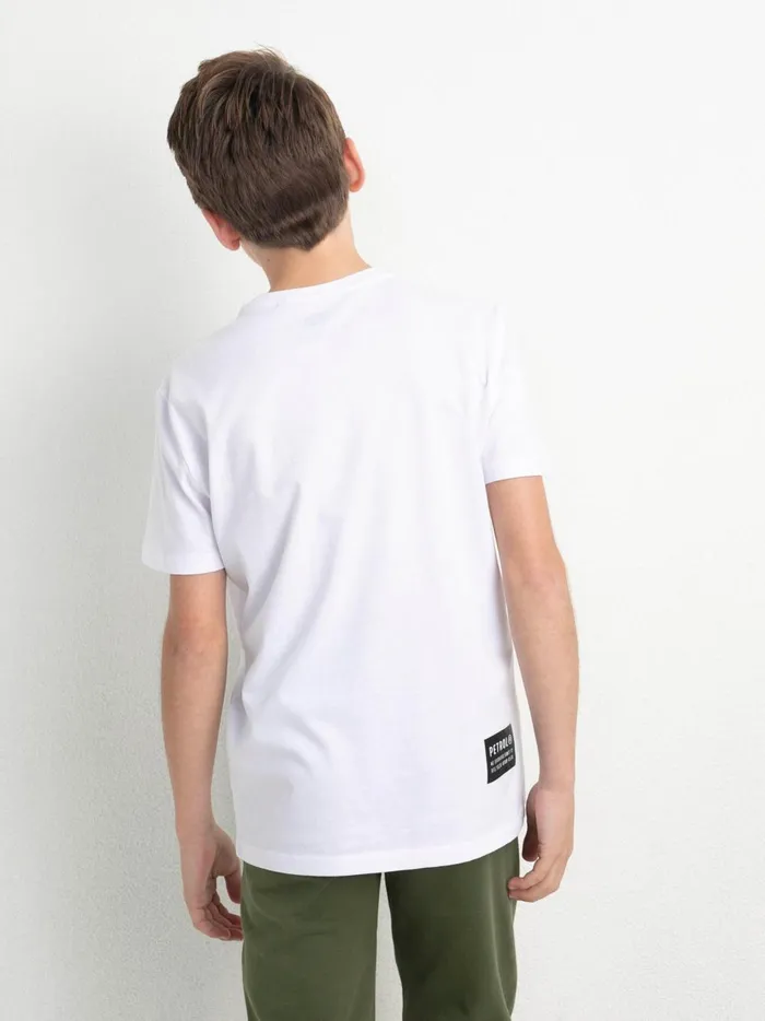 Boys TShirts Petrol Industries Pocket TShirt Bright White