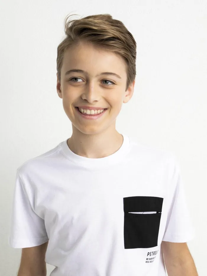 Boys TShirts Petrol Industries Pocket TShirt Bright White