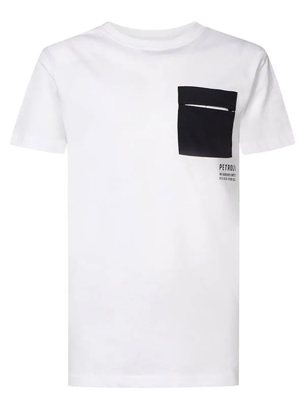 Boys TShirts Petrol Industries Pocket TShirt Bright White