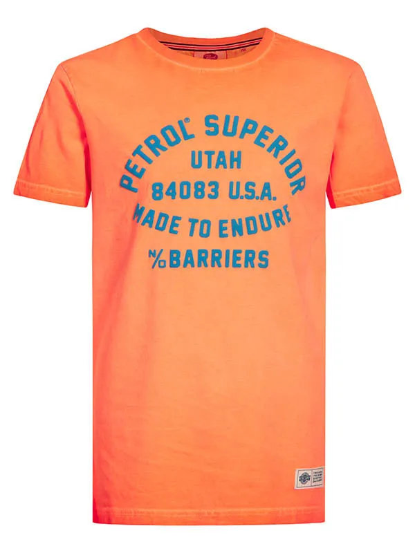 Boys TShirts Petrol Industries Summery TShirt Shocking Orange