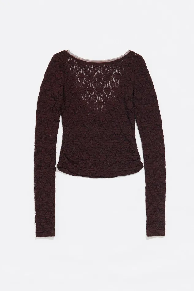 Brown Jacquard Fitted Tshirt Brown Women Bimba Y Lola Party