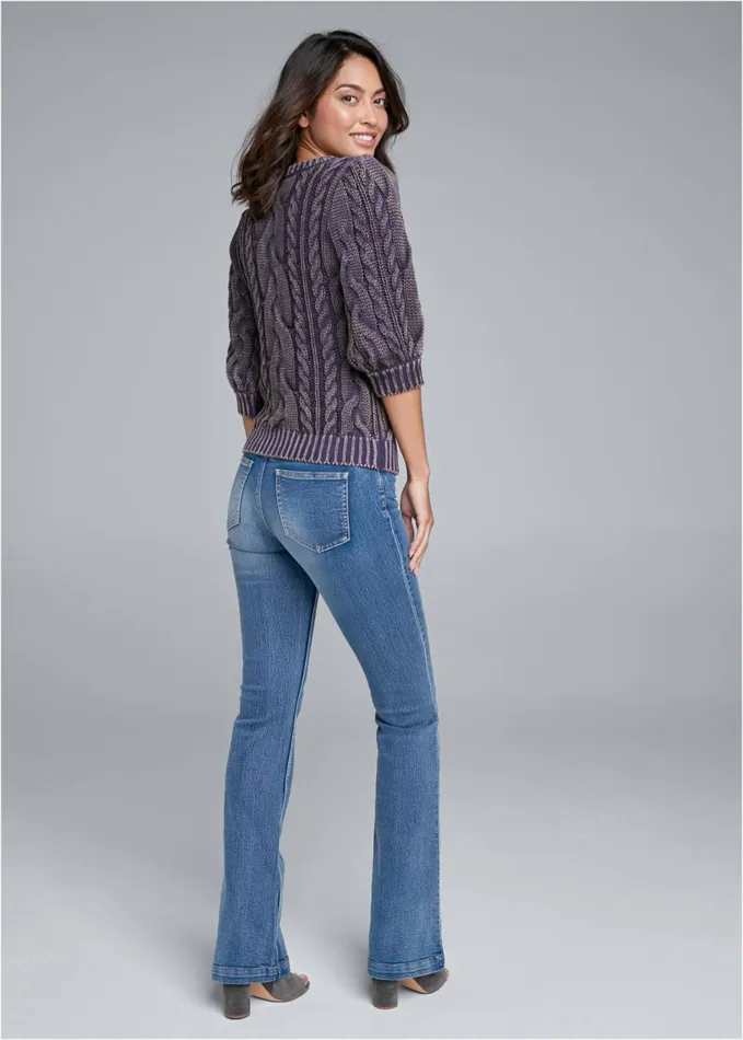 CABLE KNIT SWEATER Blue Women VENUS Pullover