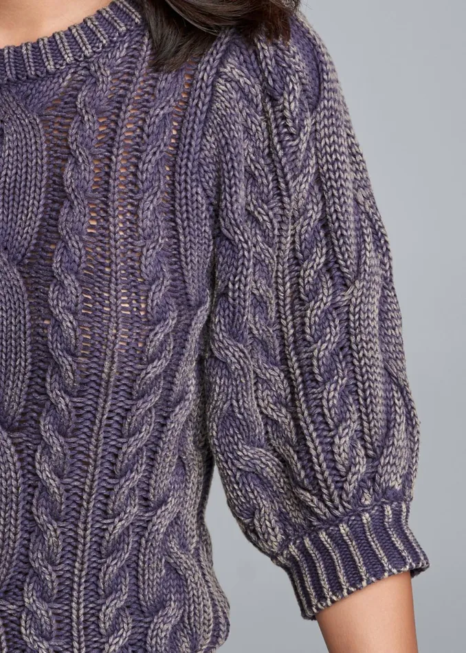 CABLE KNIT SWEATER Blue Women VENUS Pullover