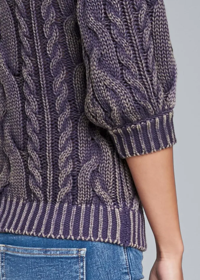 CABLE KNIT SWEATER Blue Women VENUS Pullover
