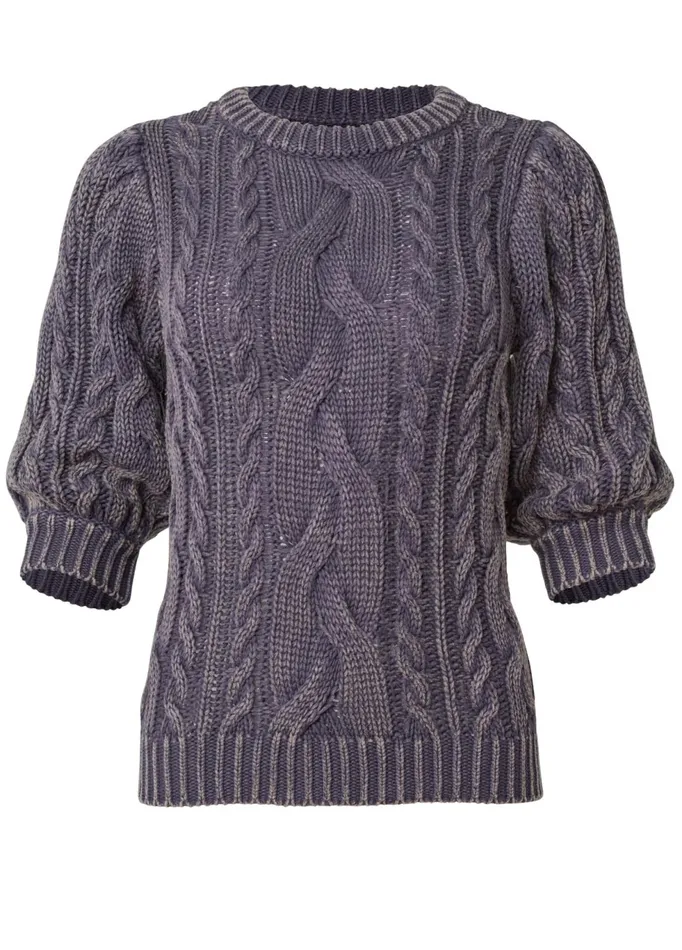 CABLE KNIT SWEATER Blue Women VENUS Pullover