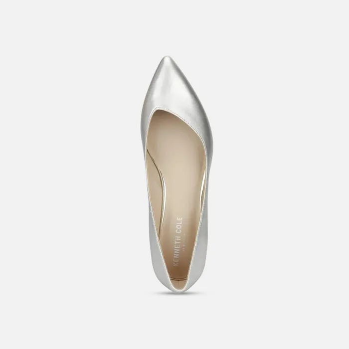 Camelia Metallic Leather Ballet Flat Platinum Women Kenneth Cole Flats