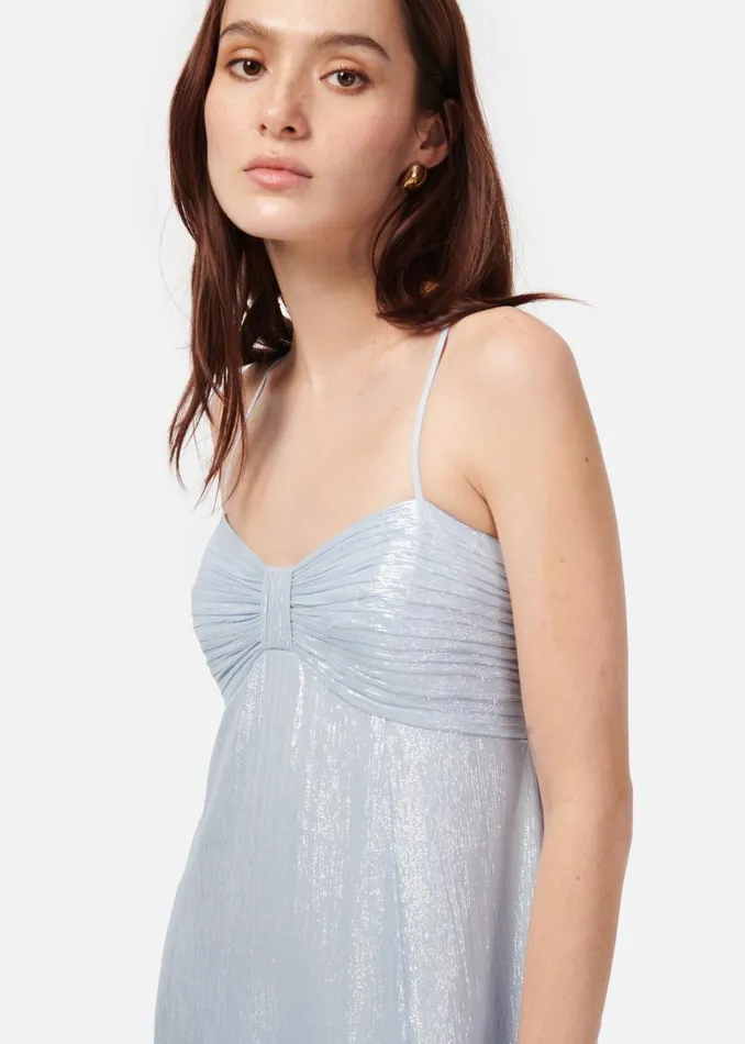 CAMI NYC Dresses Women Marceline Metallic Chiffon Dress Bluebell