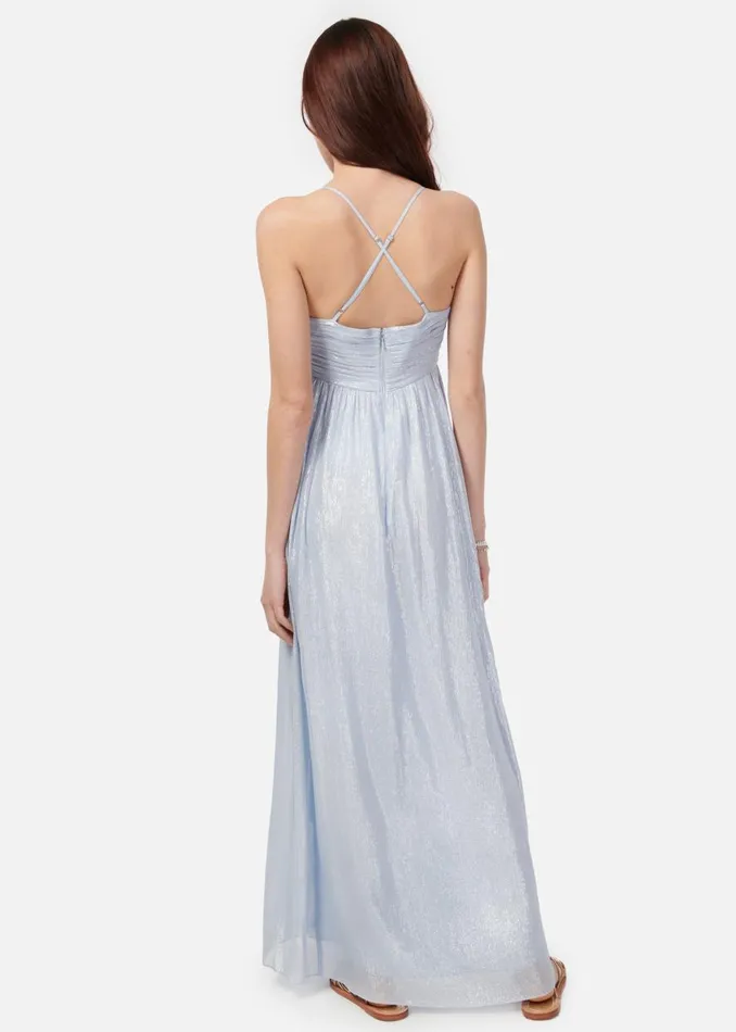 CAMI NYC Dresses Women Marceline Metallic Chiffon Dress Bluebell
