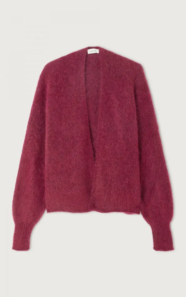 Cardigan Nuny Burgundy Melange Women American Vintage Jumpers and Cardigans Cardigan Nuny Burgundy Melange Women American Vintage Jumpers and Cardigans