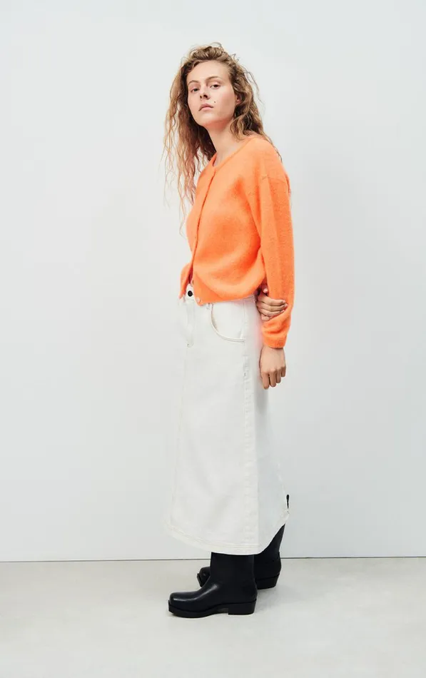 Cardigan Vitow Fluorescent Carrot Melange Women American Vintage Jumpers and Cardigans Cardigan Vitow Fluorescent Carrot Melange Women American Vintage Jumpers and Cardigans