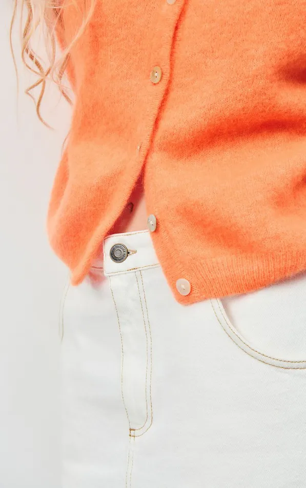 Cardigan Vitow Fluorescent Carrot Melange Women American Vintage Jumpers and Cardigans Cardigan Vitow Fluorescent Carrot Melange Women American Vintage Jumpers and Cardigans