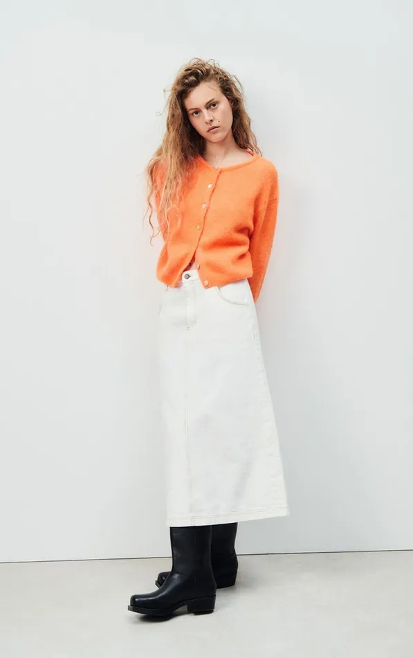 Cardigan Vitow Fluorescent Carrot Melange Women American Vintage Jumpers and Cardigans Cardigan Vitow Fluorescent Carrot Melange Women American Vintage Jumpers and Cardigans