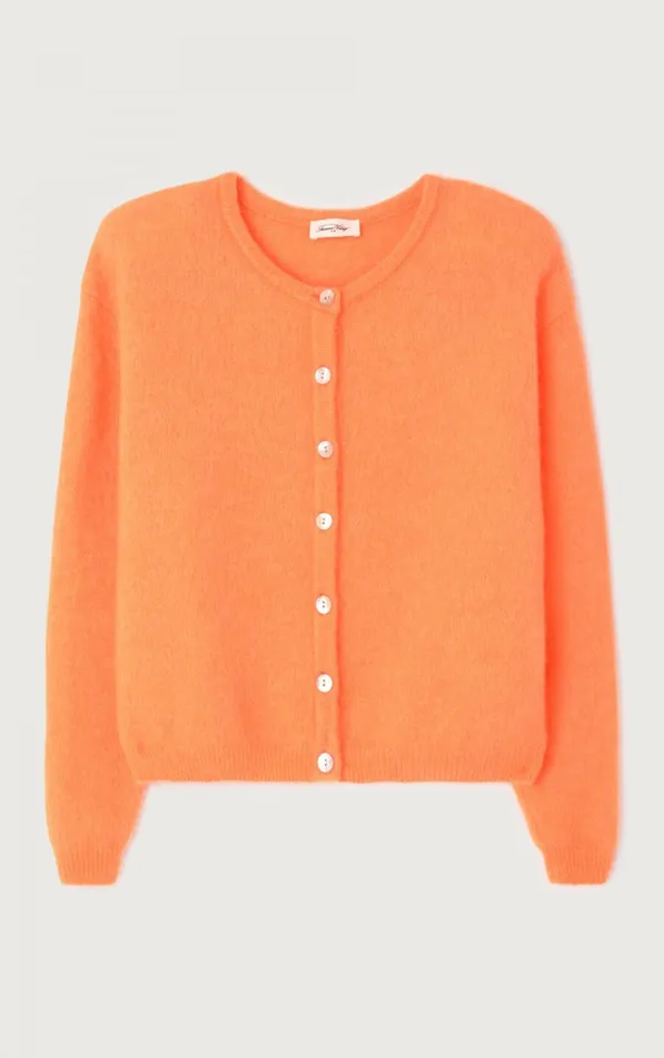 Cardigan Vitow Fluorescent Carrot Melange Women American Vintage Jumpers and Cardigans Cardigan Vitow Fluorescent Carrot Melange Women American Vintage Jumpers and Cardigans