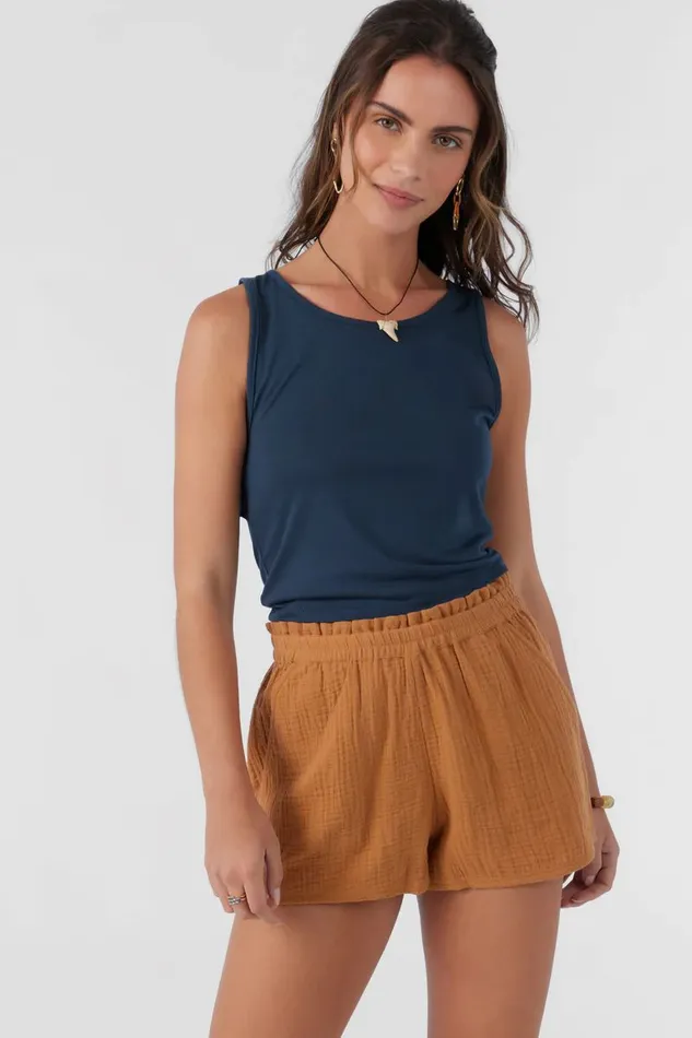 CARLA CRINKLE DOUBLE GAUZE BEACH SHORTS Brown Sugar Women O039NEILL Collections