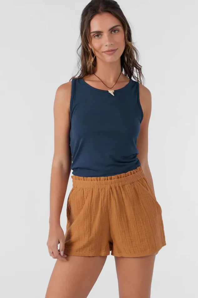 CARLA CRINKLE DOUBLE GAUZE BEACH SHORTS Brown Sugar Women O039NEILL Collections