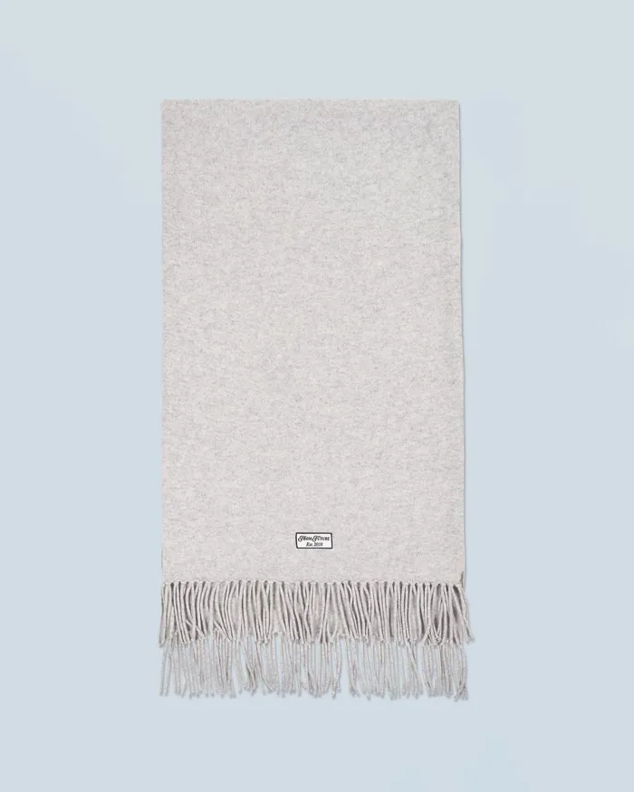 Cashmere Scarves and Collars From Future Fringed Scarf Light Heather Gray