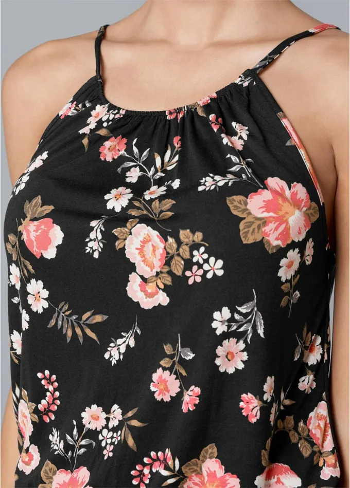 CASUAL FLORAL PRINT ROMPER Black Multi Women VENUS Casual Jumpsuits and Rompers