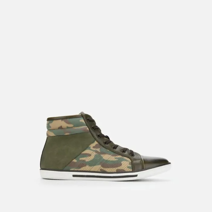 Center High Top Sneaker Olive Camo Men Kenneth Cole Sneakers