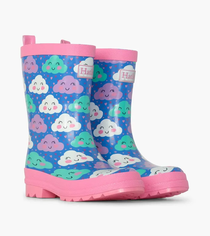 Cheerful Clouds Shiny Rain Boots Hatley