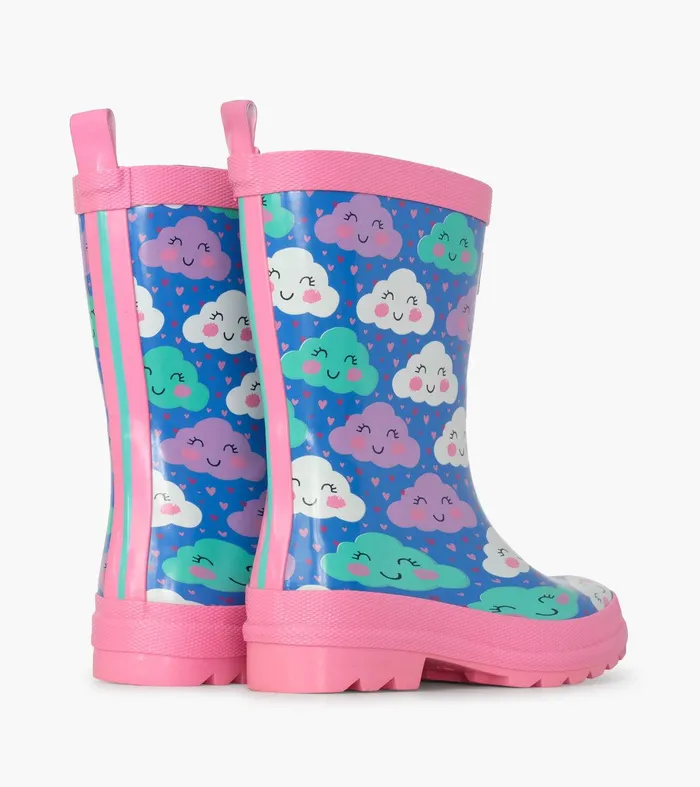 Cheerful Clouds Shiny Rain Boots Hatley