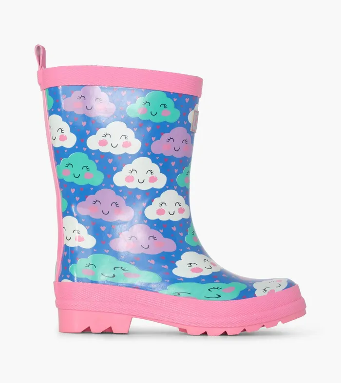 Cheerful Clouds Shiny Rain Boots Hatley