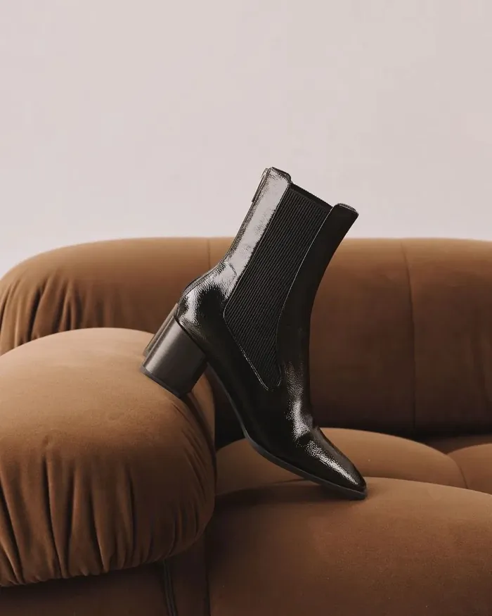 Chelsea Boots DNA Black Patent Ankle Boots NOVO Shoes Women Chelsea Boots DNA Black Patent Ankle Boots NOVO Shoes Women