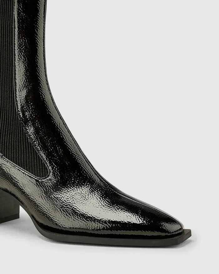 Chelsea Boots DNA Black Patent Ankle Boots NOVO Shoes Women Chelsea Boots DNA Black Patent Ankle Boots NOVO Shoes Women