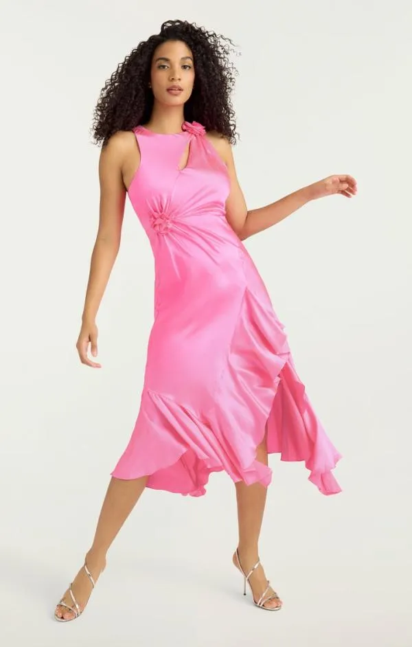 Cinq Sept Cates Dress Electric Pink Women Midi